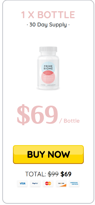 PrimeBiome 1 $69/bottle