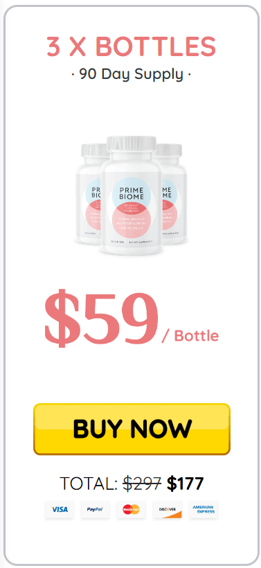 PrimeBiome 3 $59/bottle